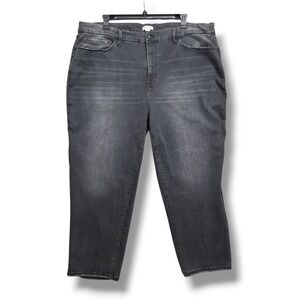 Good American Always Fits Good Legs Straight Jeans Womens 28-32 Plus Size‎ Gray